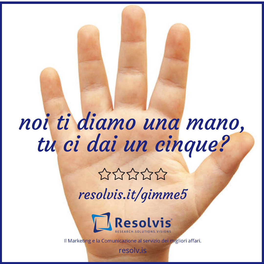 Resolvis: noi ti diamo una mano, tu ci dai un cinque?